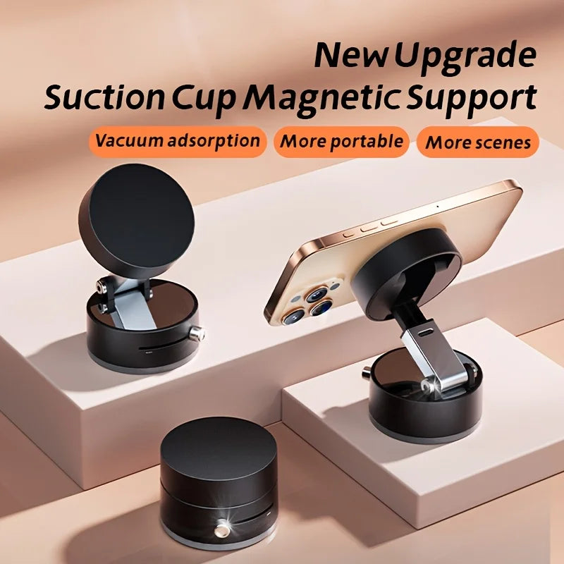 360° Magnetic Phone Mount – Adjustable, Foldable Car Holder, Suction Cup