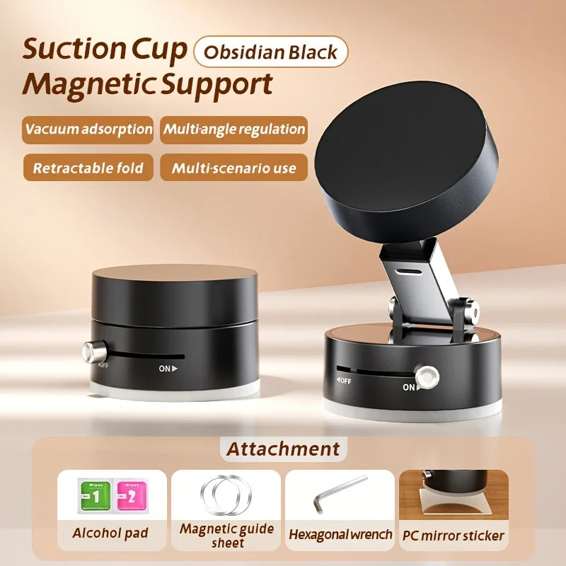 360° Magnetic Phone Mount – Adjustable, Foldable Car Holder, Suction Cup
