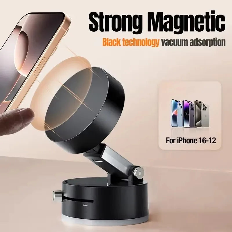 360° Magnetic Phone Mount – Adjustable, Foldable Car Holder, Suction Cup