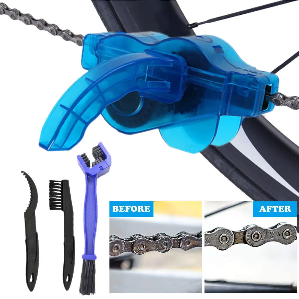 Bike Chain Cleaning Brush – Gear & Chain Cleaner Tool Kit for MTB/Road Bikes, Maintenance & Wash Set