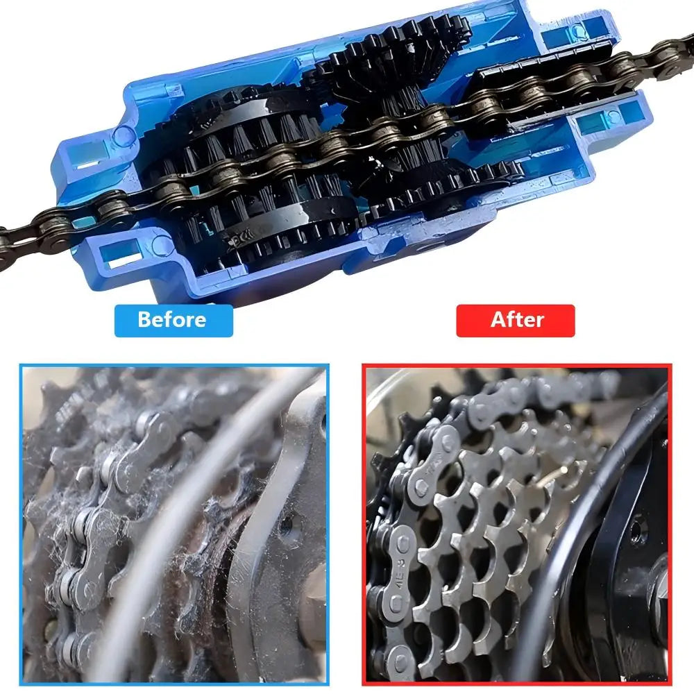 Bike Chain Cleaning Brush – Gear & Chain Cleaner Tool Kit for MTB/Road Bikes, Maintenance & Wash Set