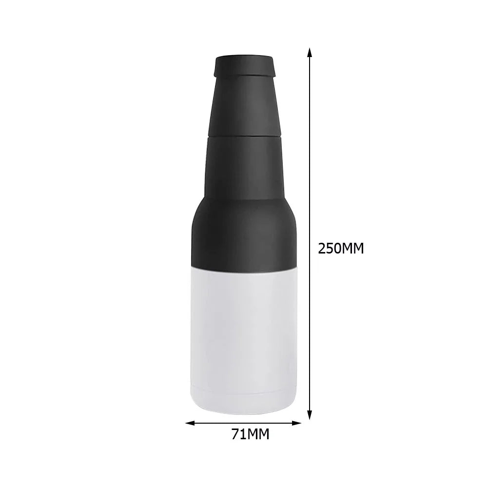 12oz Drink Can Holder – 3-in-1 Stainless Steel Beer Tank with Opener, Double Wall Vacuum Insulated Flask
