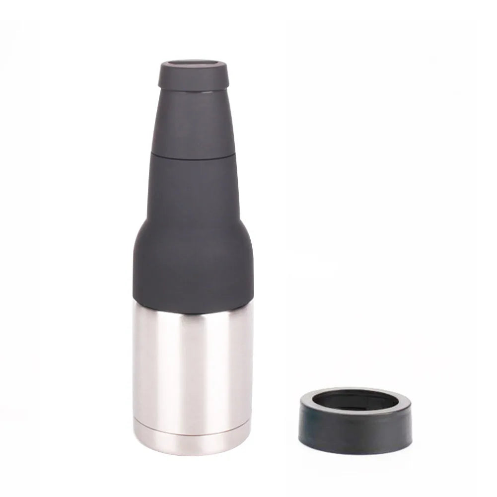 12oz Drink Can Holder – 3-in-1 Stainless Steel Beer Tank with Opener, Double Wall Vacuum Insulated Flask