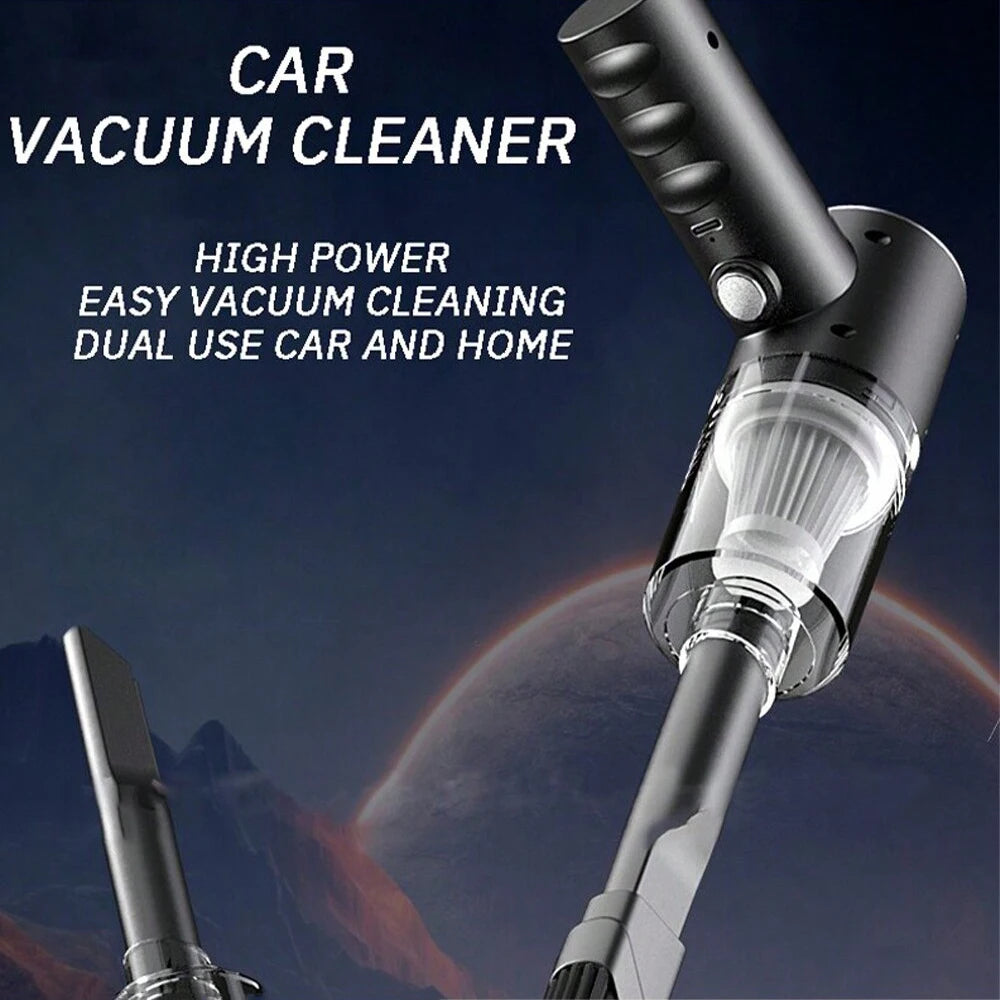 Vacuum Cleaner 120W – Dual Use for Home & Car, High Power, Black