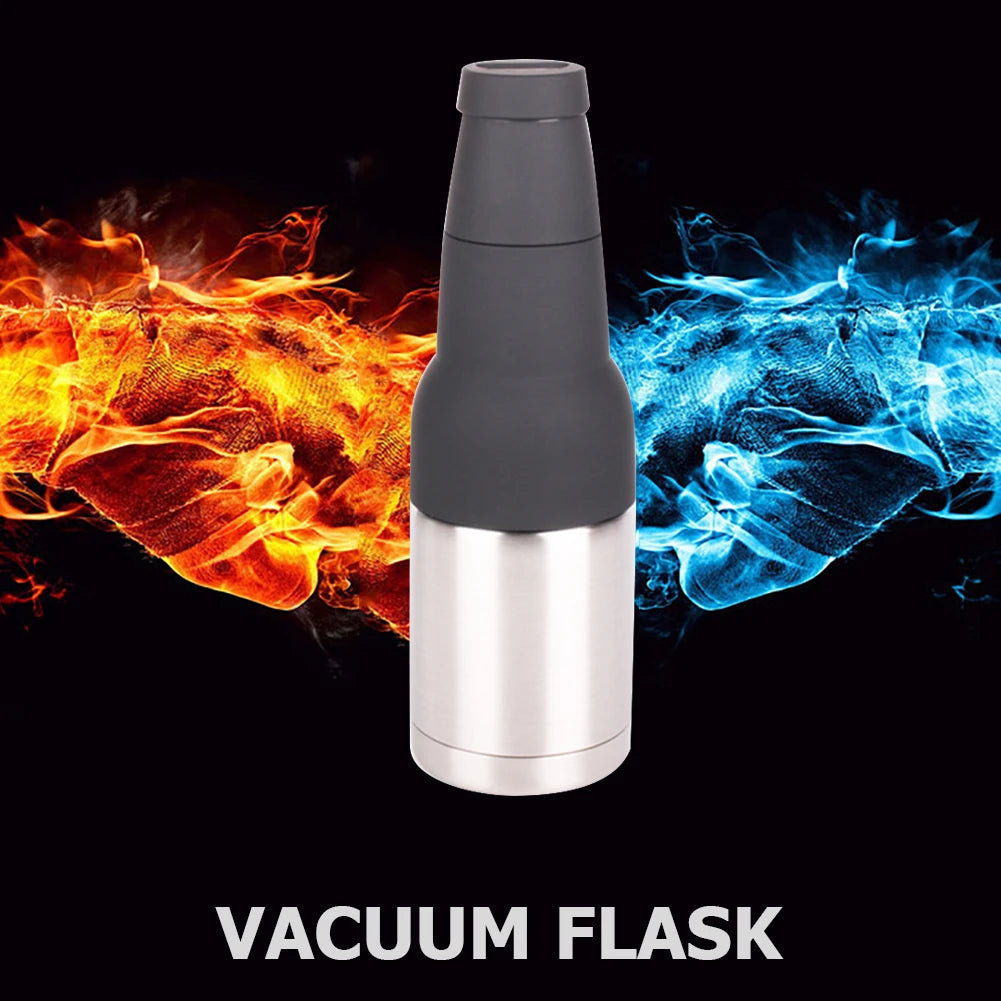 12oz Drink Can Holder – 3-in-1 Stainless Steel Beer Tank with Opener, Double Wall Vacuum Insulated Flask
