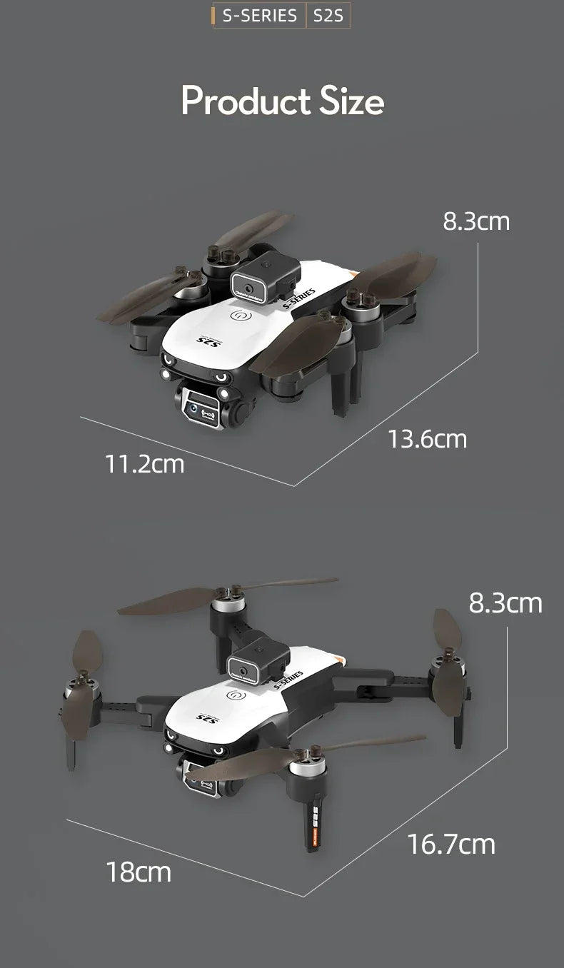 S2S Mini Drone – 8K HD Camera, 25min Flight, Obstacle Avoidance, Brushless, Foldable, Optical for Xiaomi