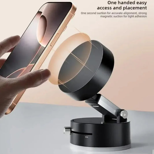 360° Magnetic Phone Mount – Adjustable, Foldable Car Holder, Suction Cup