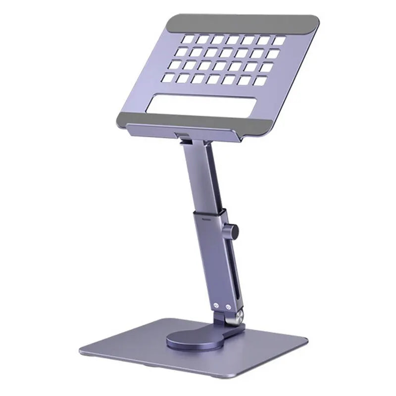 Aluminum Tablet Stand – 360° Rotating, Folding & Adjustable Desk Mount for iPad/Xiaomi (4–14")