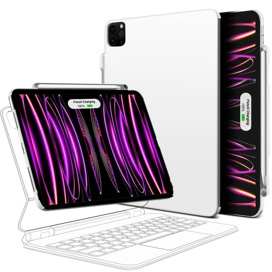 Magnetic Case for iPad Pro 11/13 (2024) & Air 4/5/6 – Magic Keyboard Compatible, Pencil Holder
