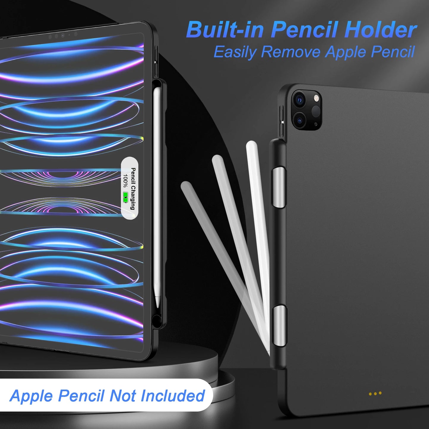 Magnetic Case for iPad Pro 11/13 (2024) & Air 4/5/6 – Magic Keyboard Compatible, Pencil Holder