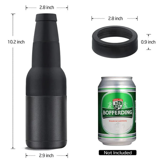 12oz Drink Can Holder – 3-in-1 Stainless Steel Beer Tank with Opener, Double Wall Vacuum Insulated Flask